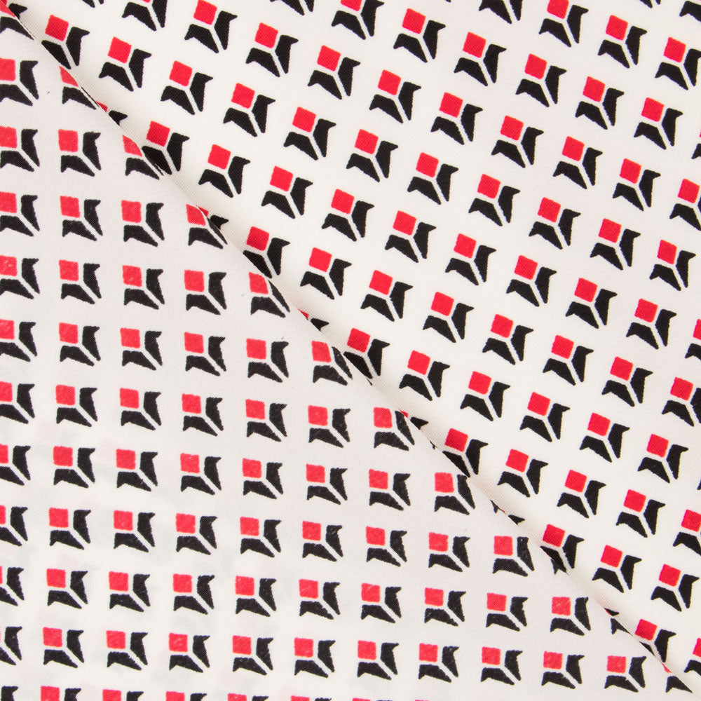 Crepe Geométrica Escudos Roja - Ribes y Casals