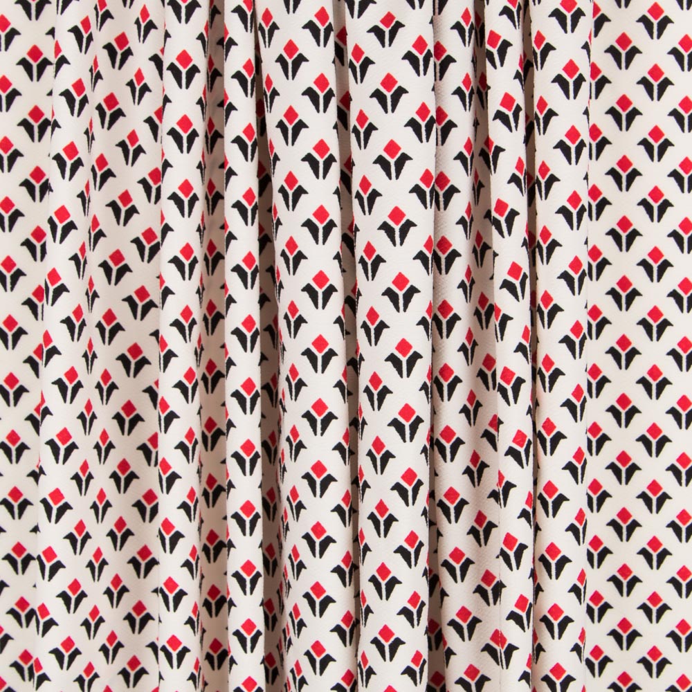Crepe Geométrica Escudos Roja - Ribes y Casals
