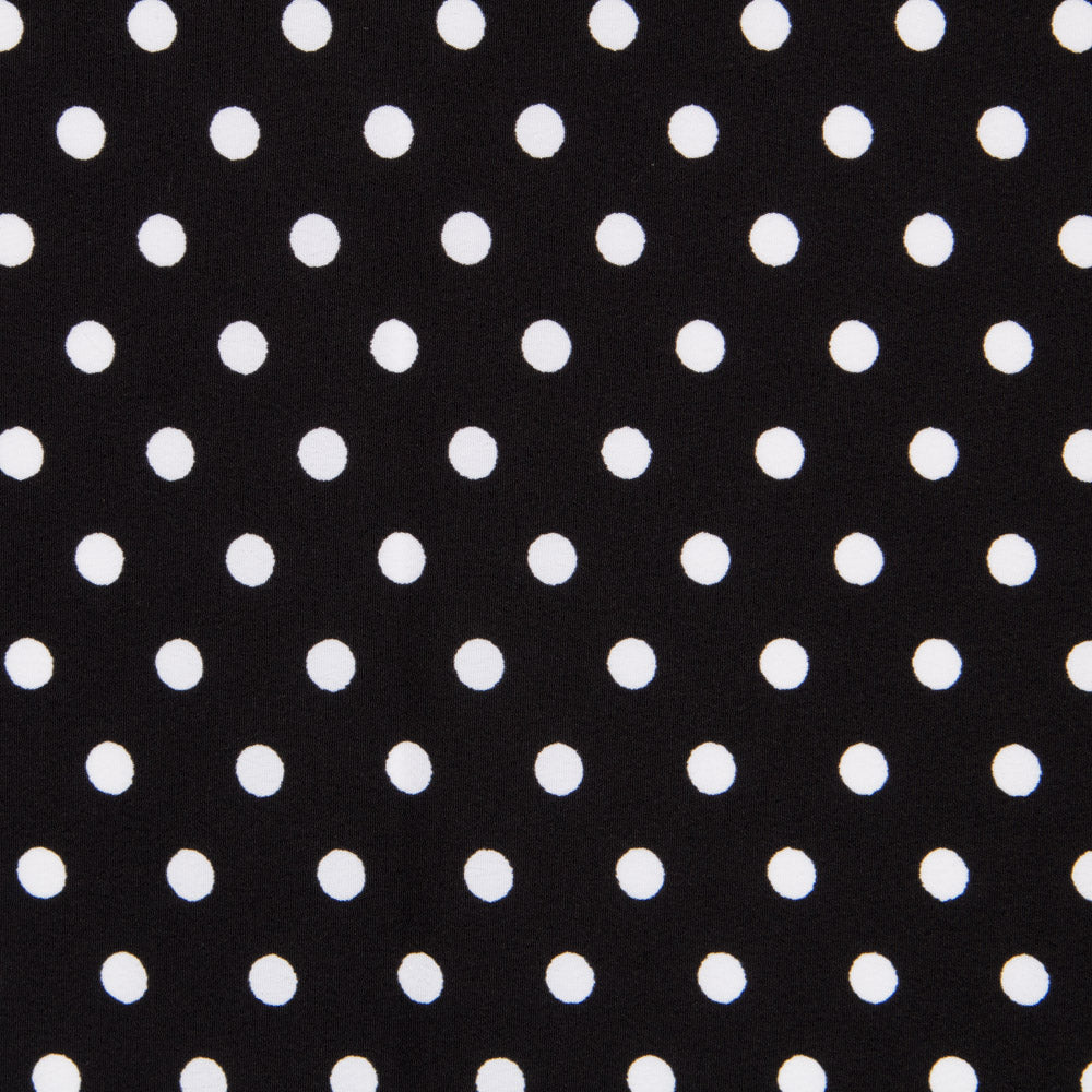 Crepe Lunares Blanco Fondo Negro - Ribes y Casals