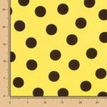 Retal Crepe Lunares Negro 33mm Amarillo 180x145 cm - Ribes y Casals