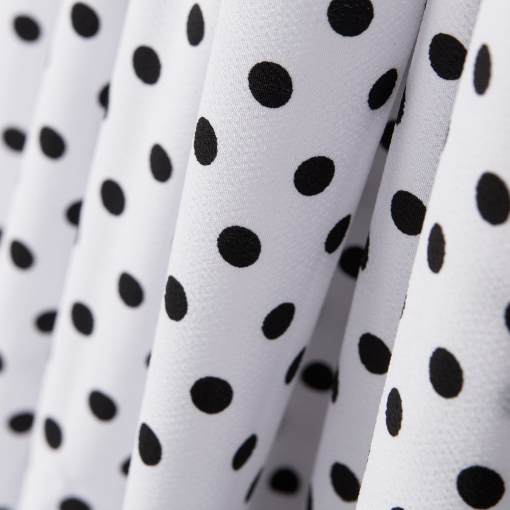 Crepe Lunares Negro Fondo Blanco - Ribes y Casals