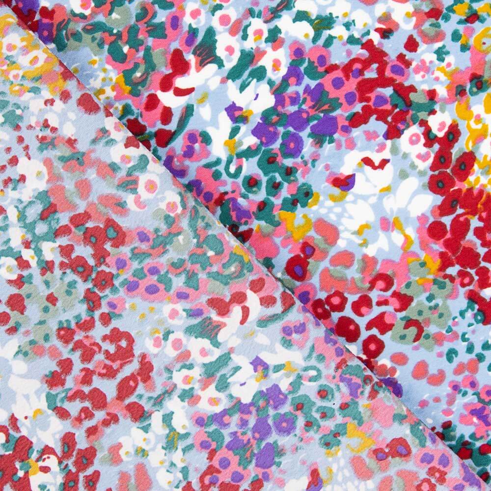 Crepe Poliéster Flor Confete Azul - Ribes y Casals