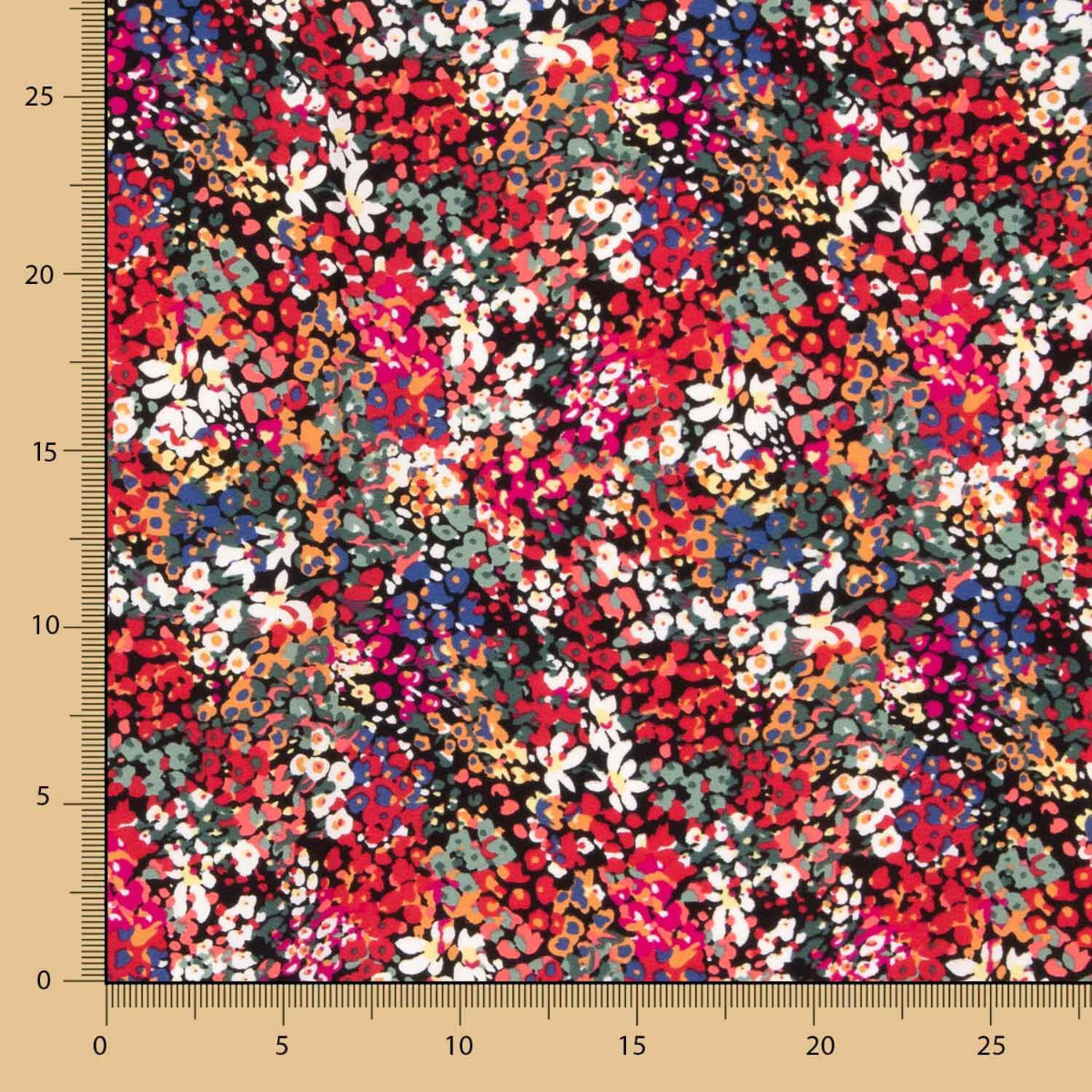 Crepe Poliéster Flor Confete Vermelho - Ribes y Casals