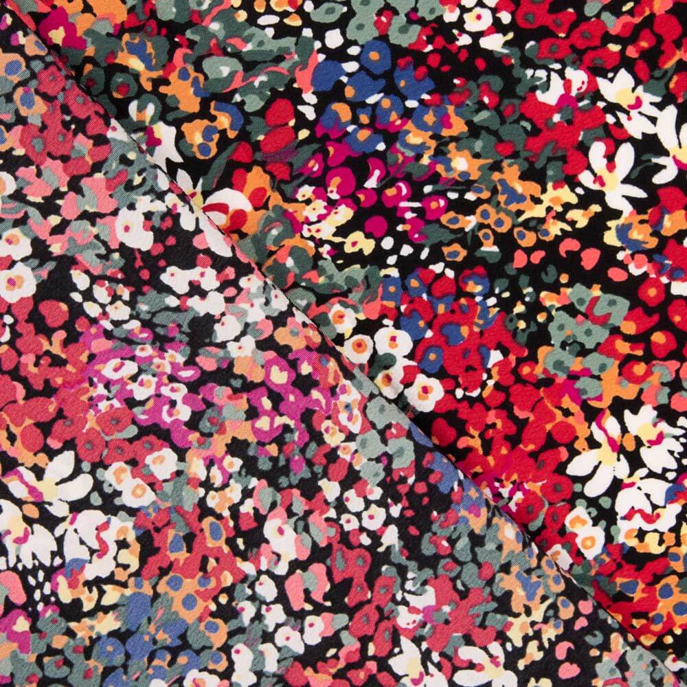 Crepe Poliéster Flor Confete Vermelho - Ribes y Casals