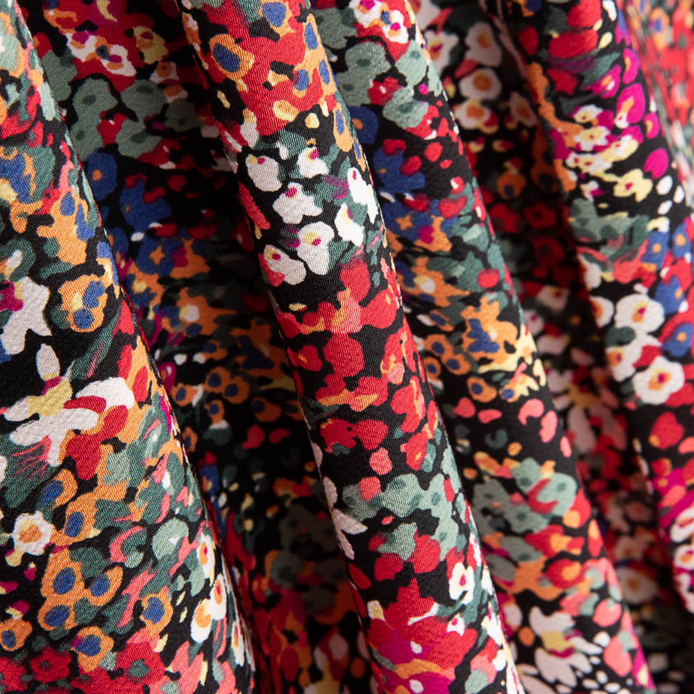 Crepe Poliéster Flor Confete Vermelho - Ribes y Casals