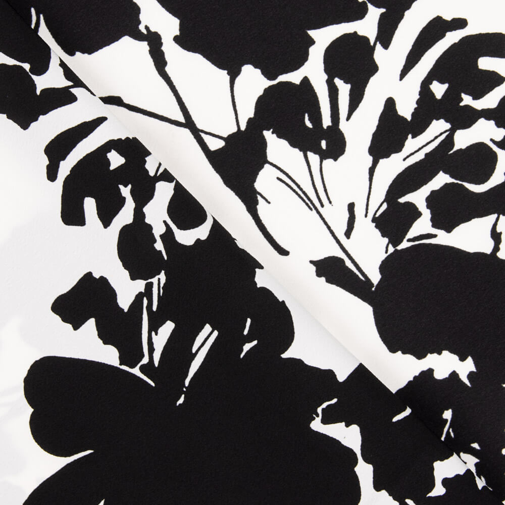 Crepe Poliéster Flor Branco - Ribes y Casals