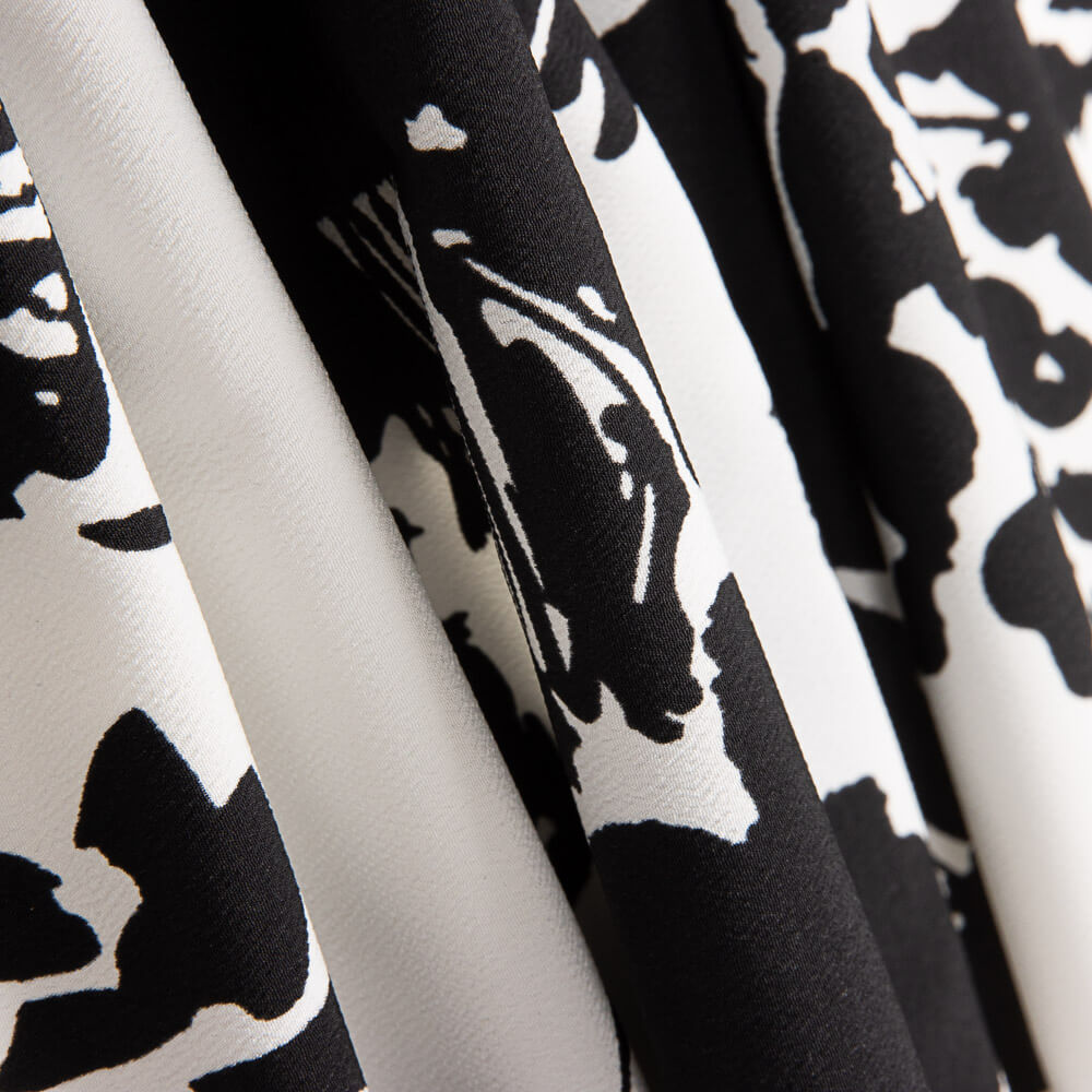 Crepe Poliéster Flor Branco - Ribes y Casals