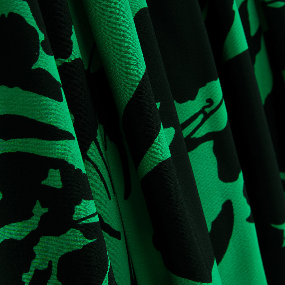 Crepe Poliéster Flor Verde - Ribes y Casals