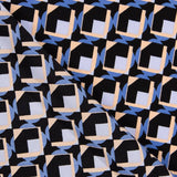 Crepe Poliéster Geo Azul Denim - Ribes y Casals