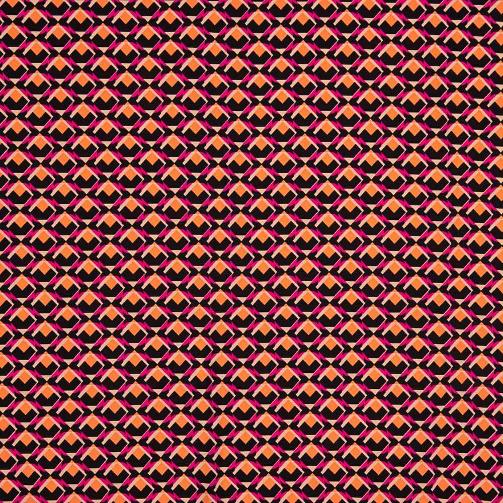 Crepe Poliéster Geo Fúcsia - Ribes y Casals