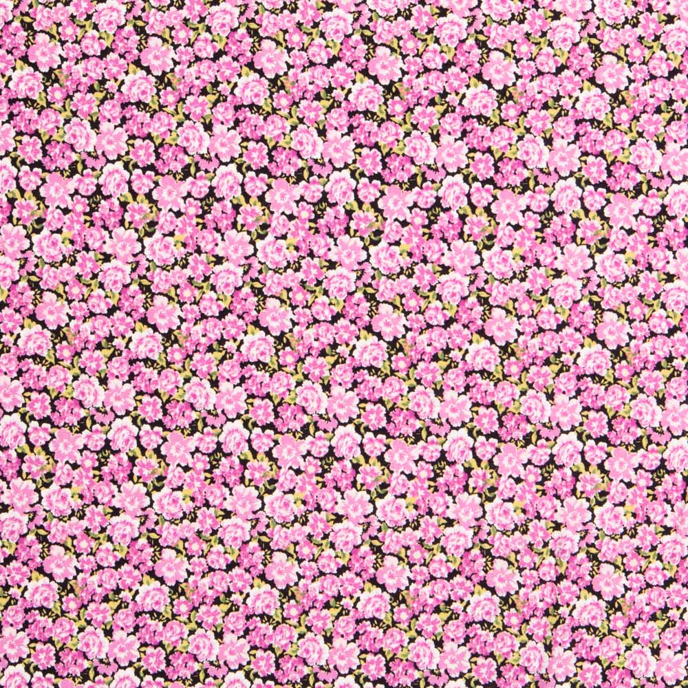 Crepe Viscose Flores Rosa - Ribes y Casals