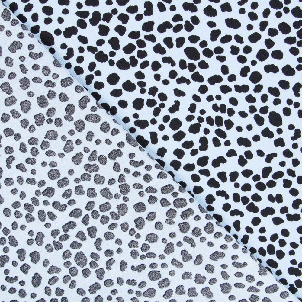 Crepe Viscose Azul Leopardo - Ribes y Casals