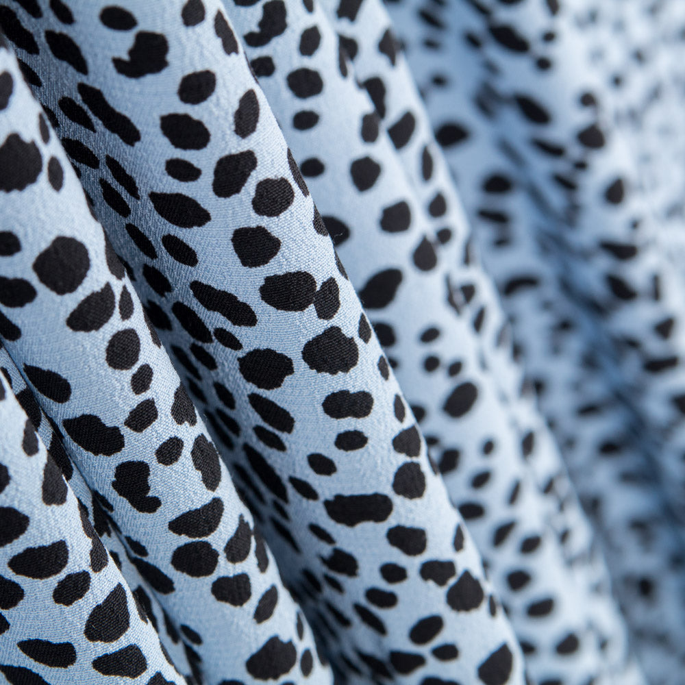 Crepe Viscose Azul Leopardo - Ribes y Casals