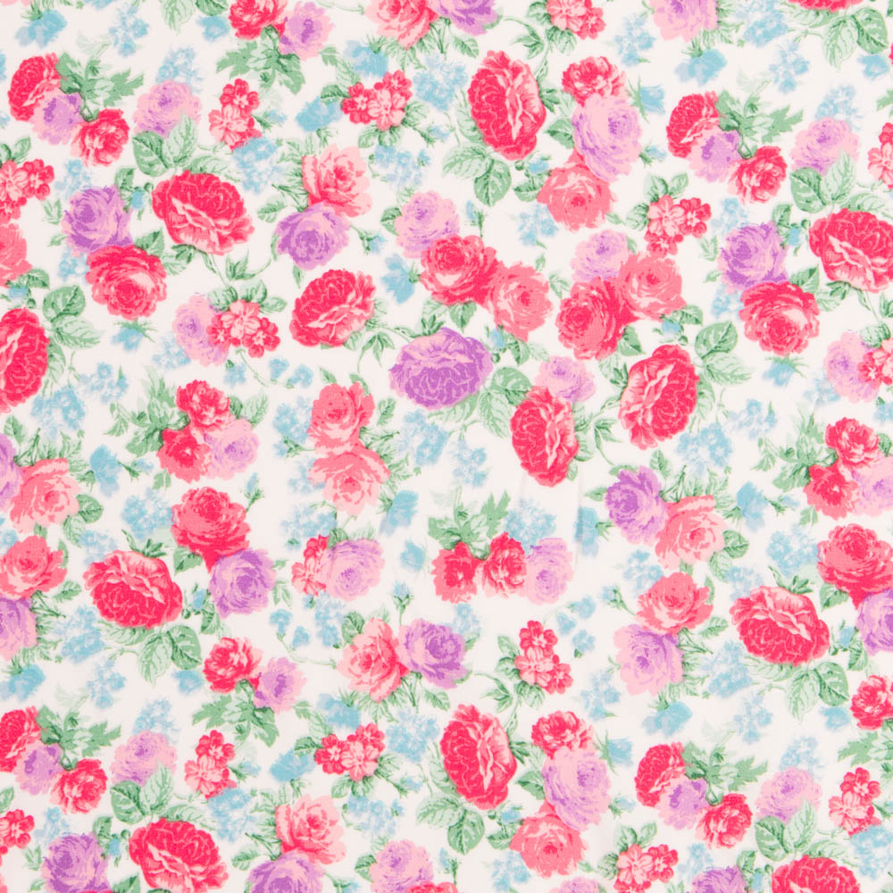 Crepe Viscose Rosas Vintage - Ribes y Casals