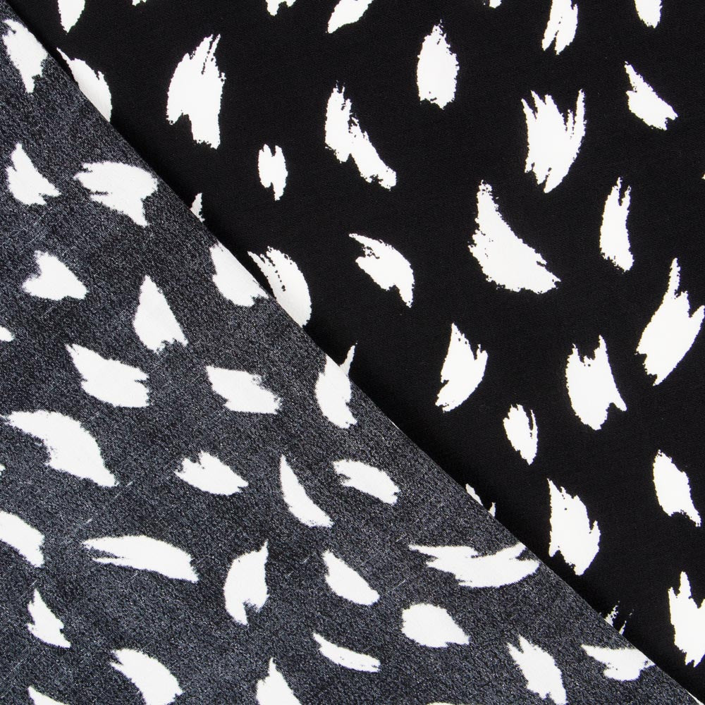 Crepe Viscose Traços Maxi Preto - Ribes y Casals