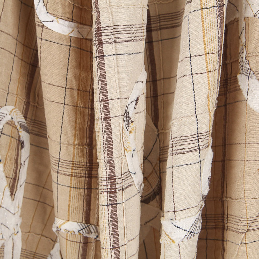 Tecido Xadrez Laços Bege - Ribes y Casals