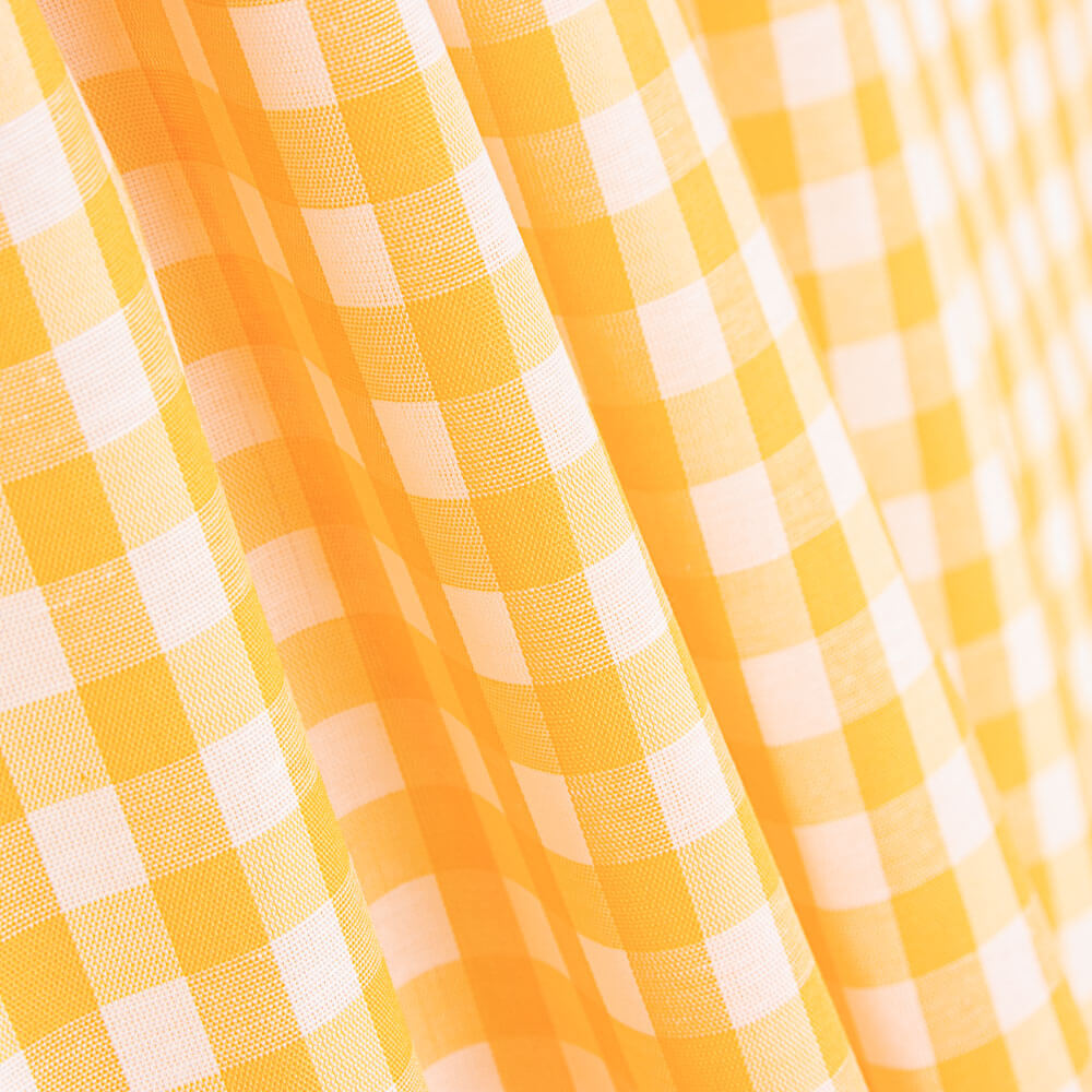 Tecido Xadrez Vichy Amarelo 6mm - Ribes y Casals