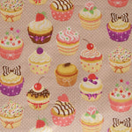 Algodão Cupcakes Fundo Marrom - Ribes y Casals