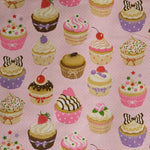 Algodão Cupcakes Fundo Rosa - Ribes y Casals