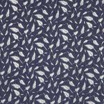 Tecido Denim Elástico Penas Azul Escuro - Ribes y Casals