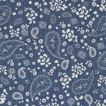 Denim Flores Paisley Azul Escuro - Ribes y Casals