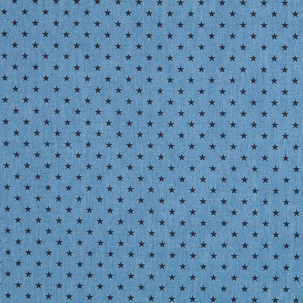 Denim Algodón Estrellas Negro - Ribes y Casals