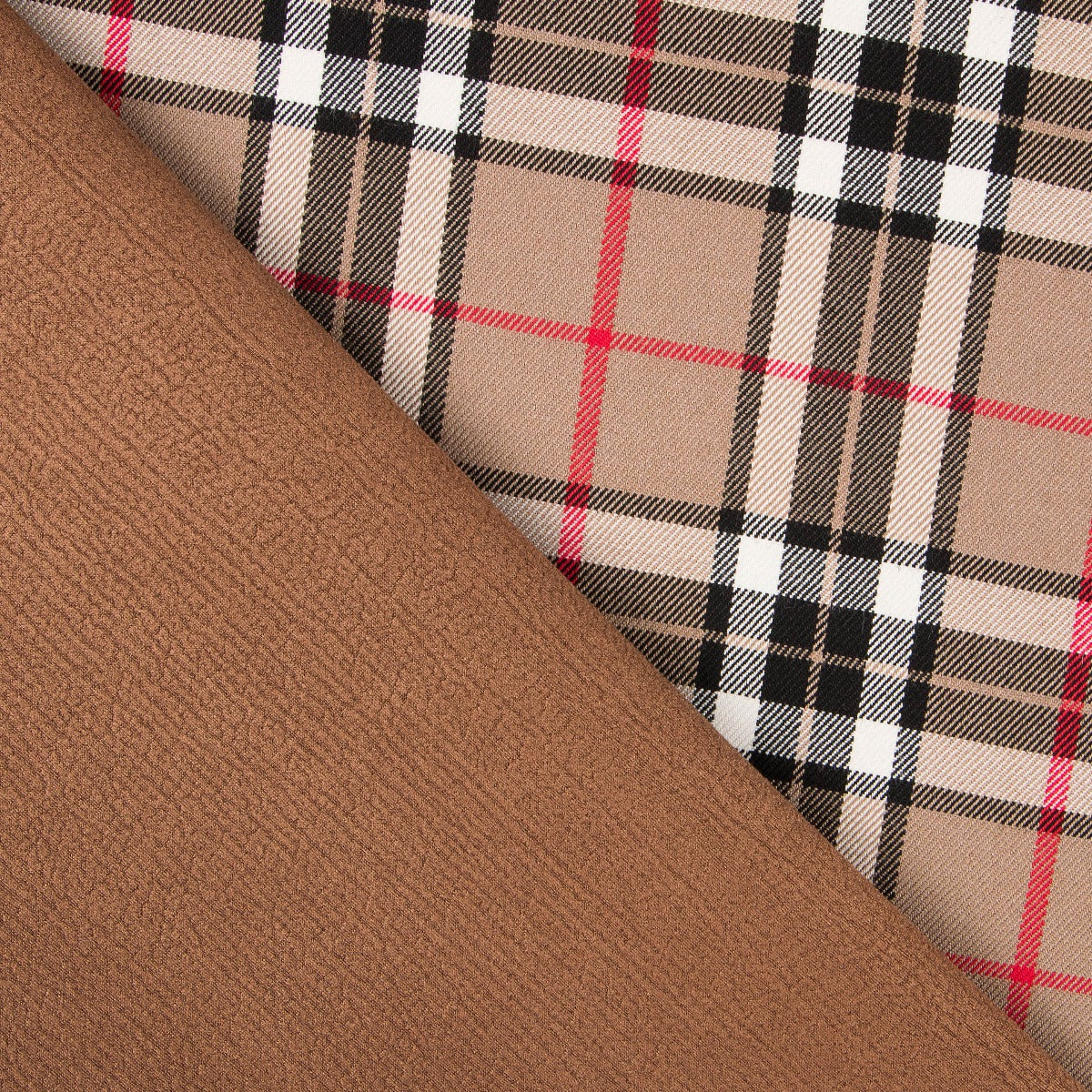 Dupla Face Quadrado Escocês Camel Camurça Camel - Ribes y Casals