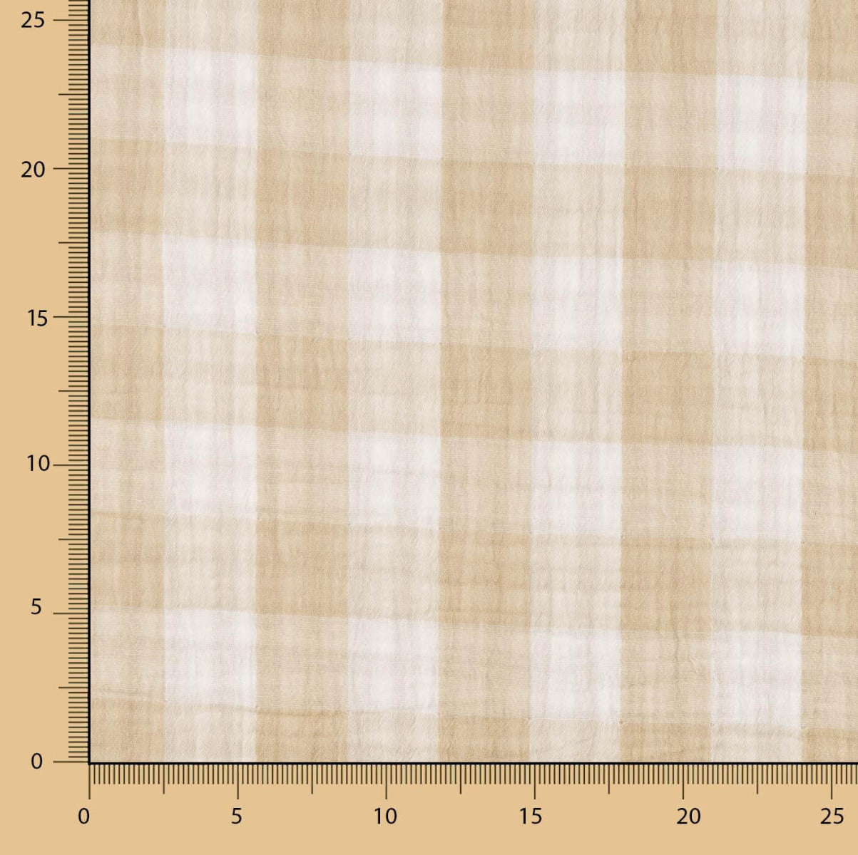Dupla Gaze Vichy Reversível Areia - Ribes y Casals