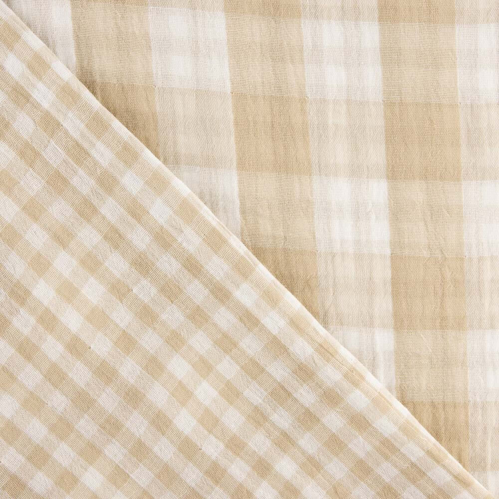 Dupla Gaze Vichy Reversível Areia - Ribes y Casals