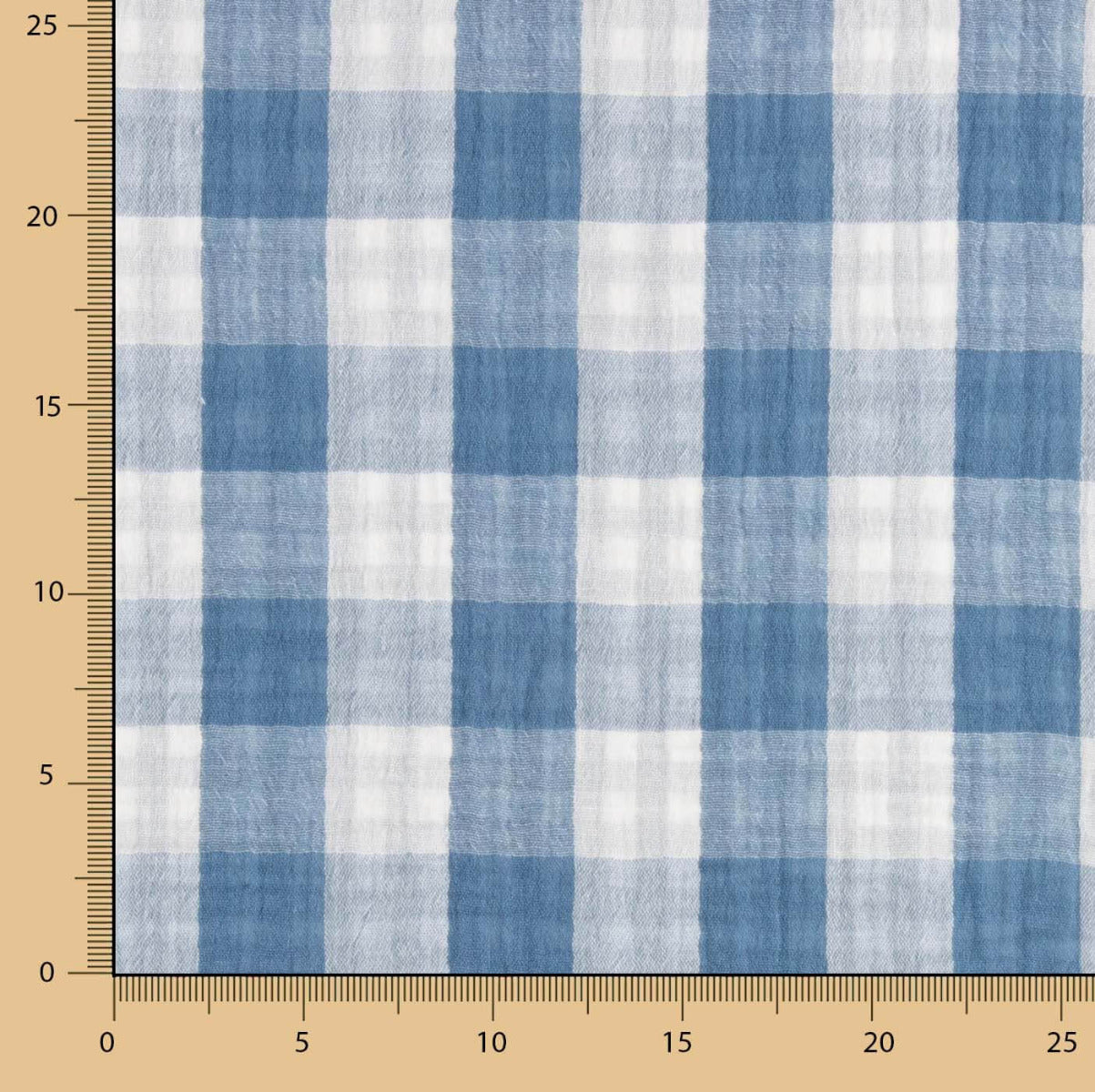 Dupla Gaze Vichy Reversível Azul Denim Escuro - Ribes y Casals