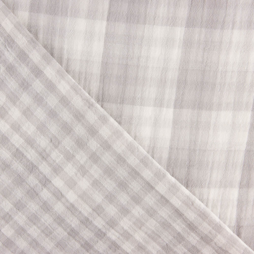 Dupla Gaze Vichy Reversível Cinza Claro - Ribes y Casals