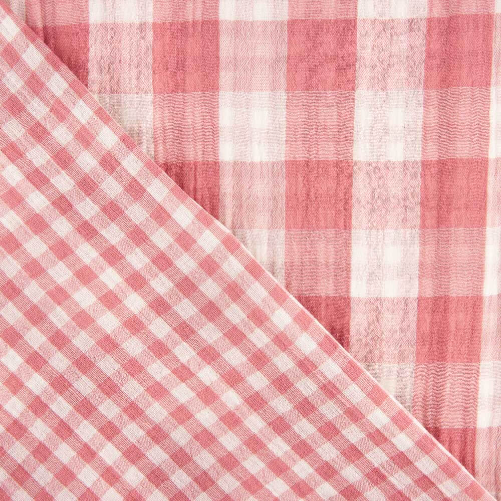 Dupla Gaze Vichy Reversível Rosa Maquilhagem - Ribes y Casals