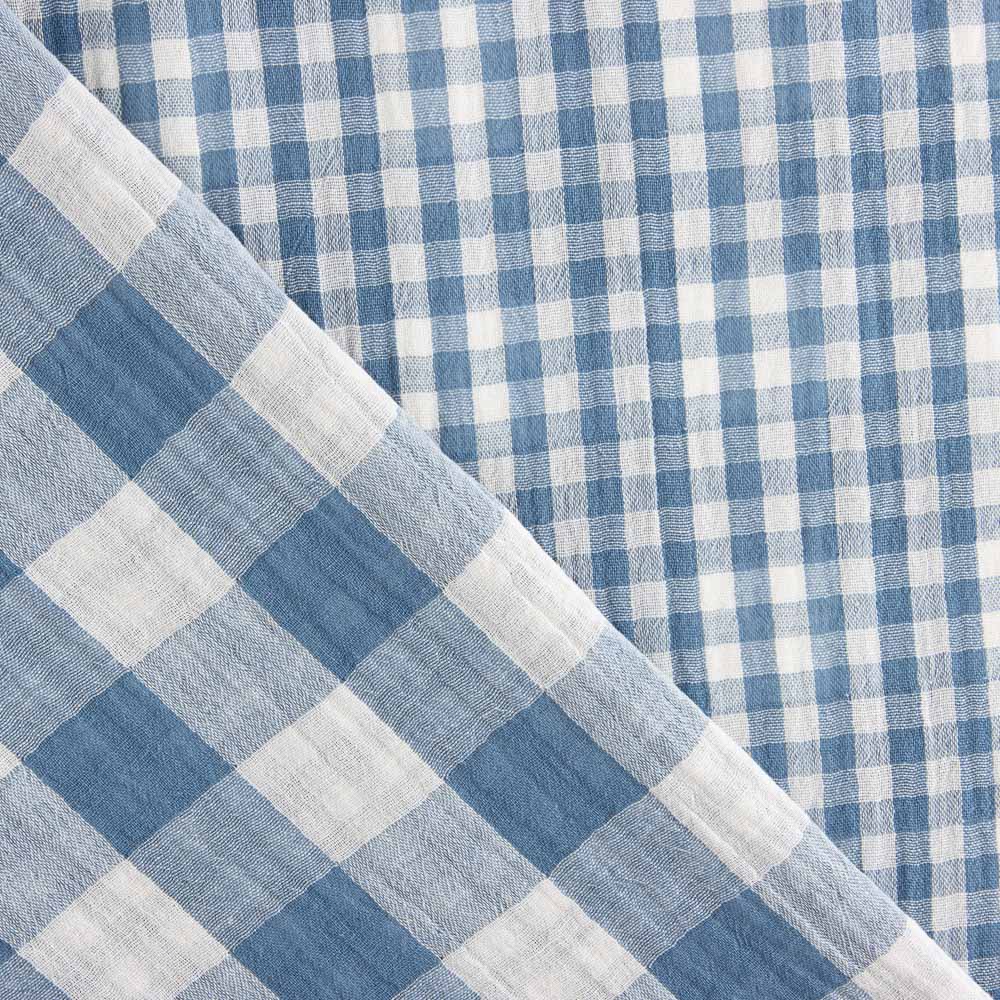 Dupla Gaze Vichy Reversível Azul - Ribes y Casals