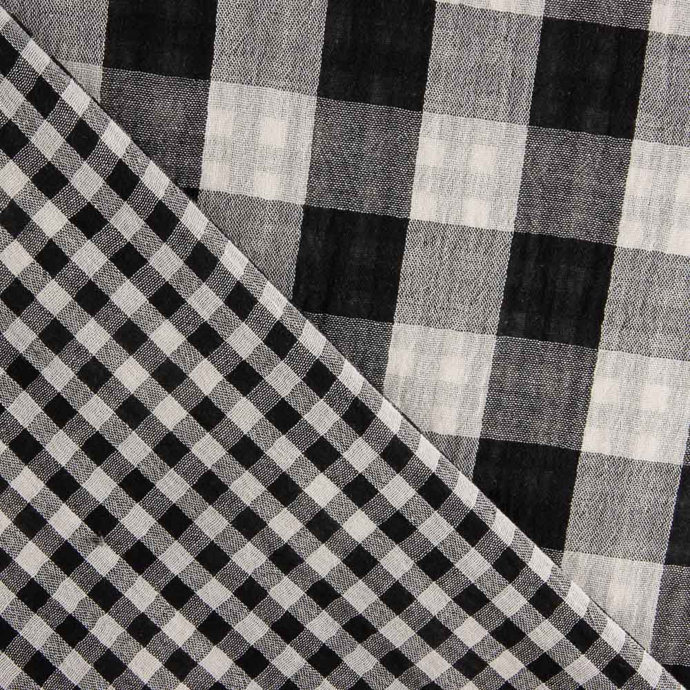 Dupla Gaze Vichy Reversível Preto - Ribes y Casals