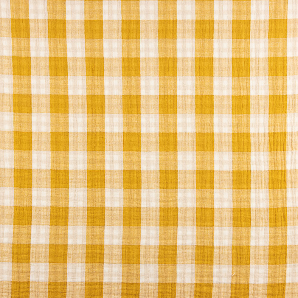 Dupla Gaze Vichy Reversível Ocre - Ribes y Casals