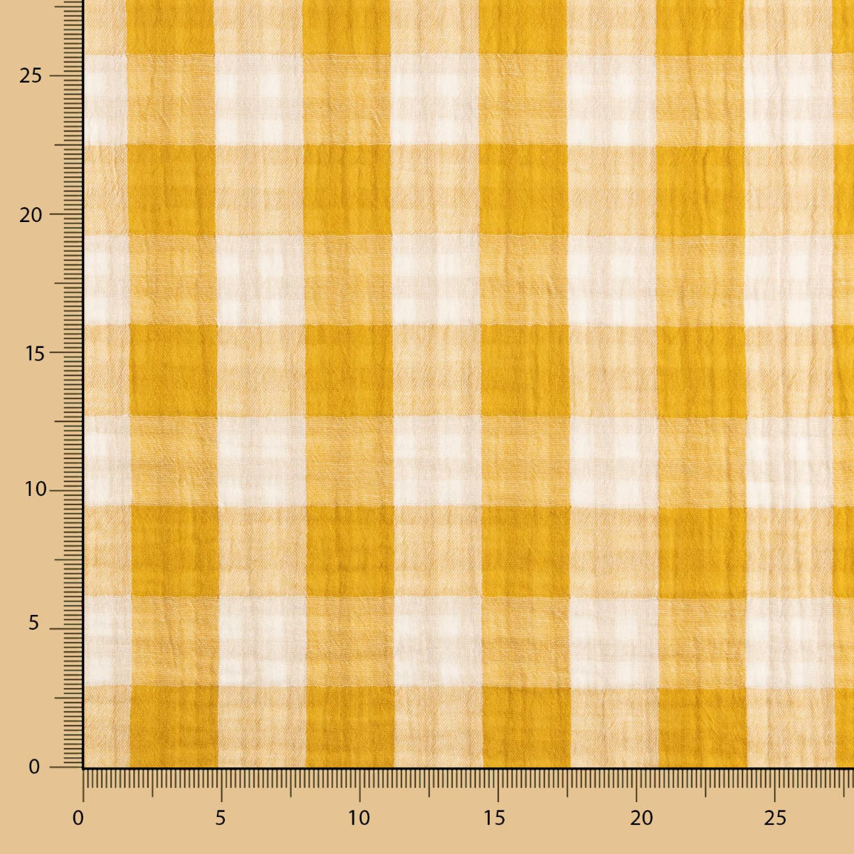 Dupla Gaze Vichy Reversível Ocre - Ribes y Casals