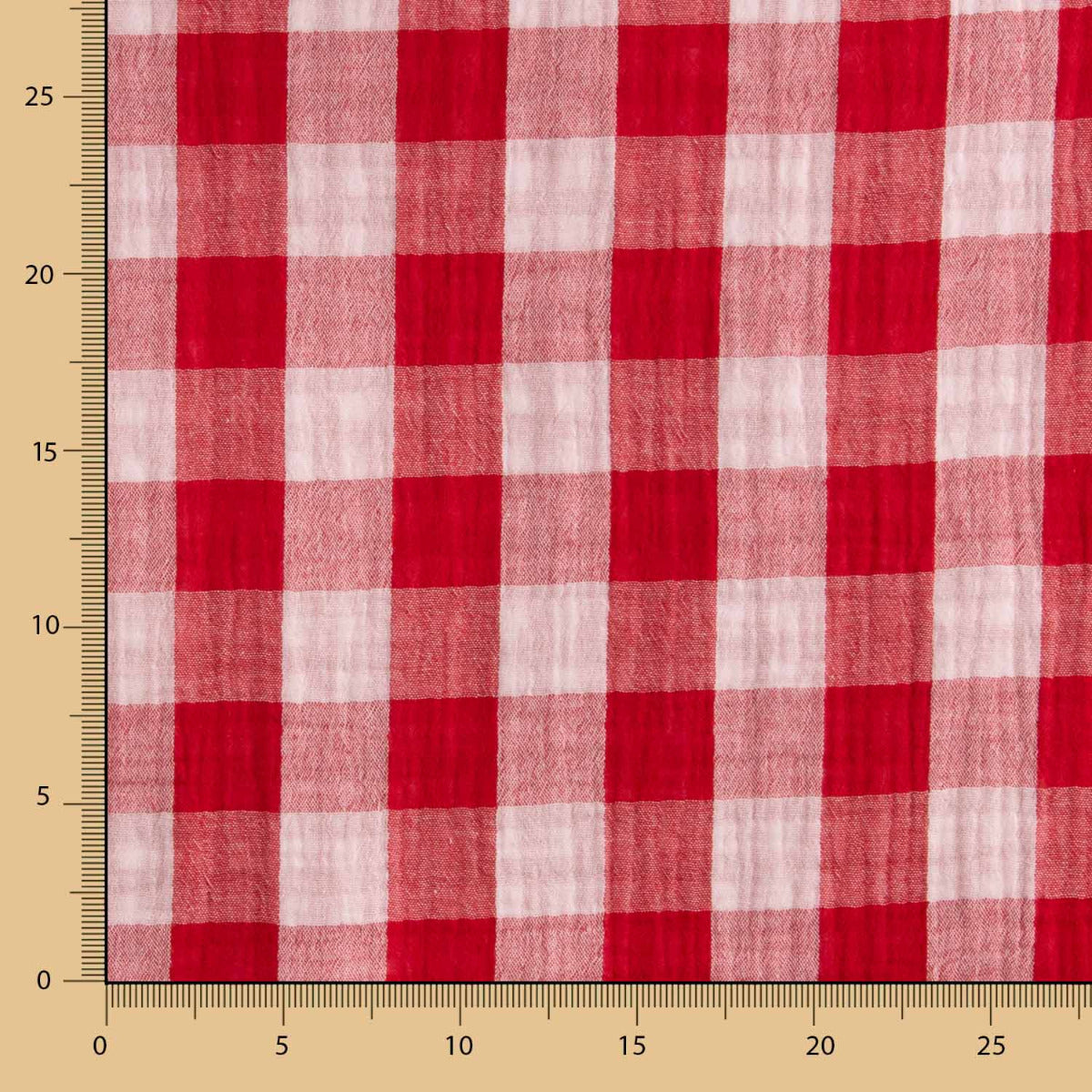 Dupla Gaze Vichy Reversível Vermelha - Ribes y Casals