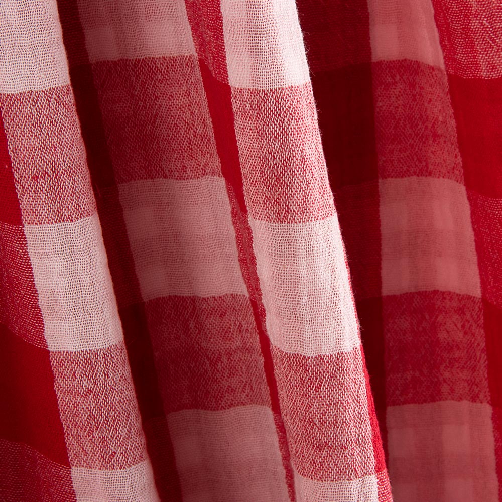 Dupla Gaze Vichy Reversível Vermelha - Ribes y Casals