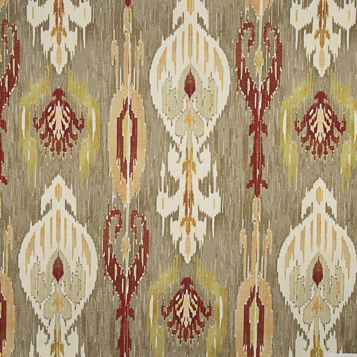 Loneta com efeito de tecido de linho Ikat oriental, cor taupe - Ribes y Casals