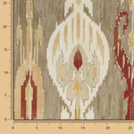 Loneta com efeito de tecido de linho Ikat oriental, cor taupe - Ribes y Casals