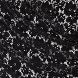 Renda Elástica Flores Preta - Ribes y Casals