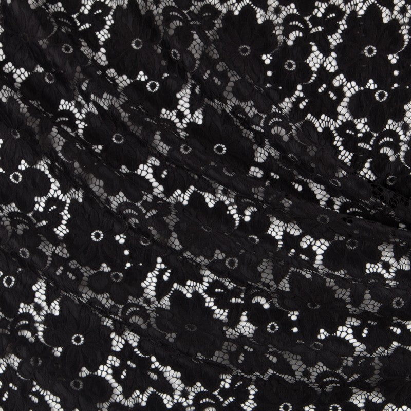 Renda Elástica Flores Preta - Ribes y Casals