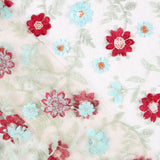 Tule Bordado Floral Borgonha - Ribes y Casals