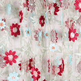 Tule Bordado Floral Borgonha - Ribes y Casals