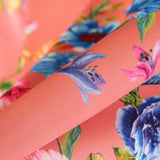 Tecido Fama Stretch Orquídeas Coral - Ribes y Casals