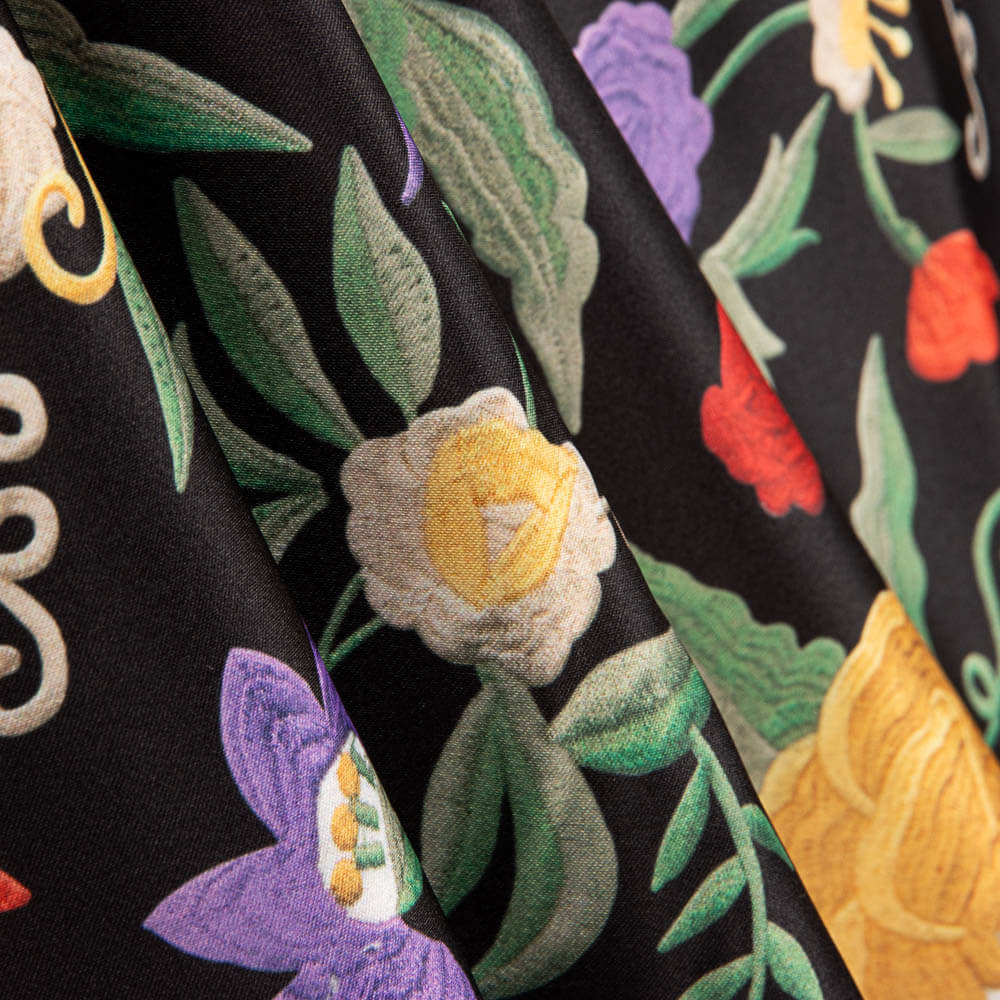 Fama Strecht Bordado Manila Preto - Ribes y Casals