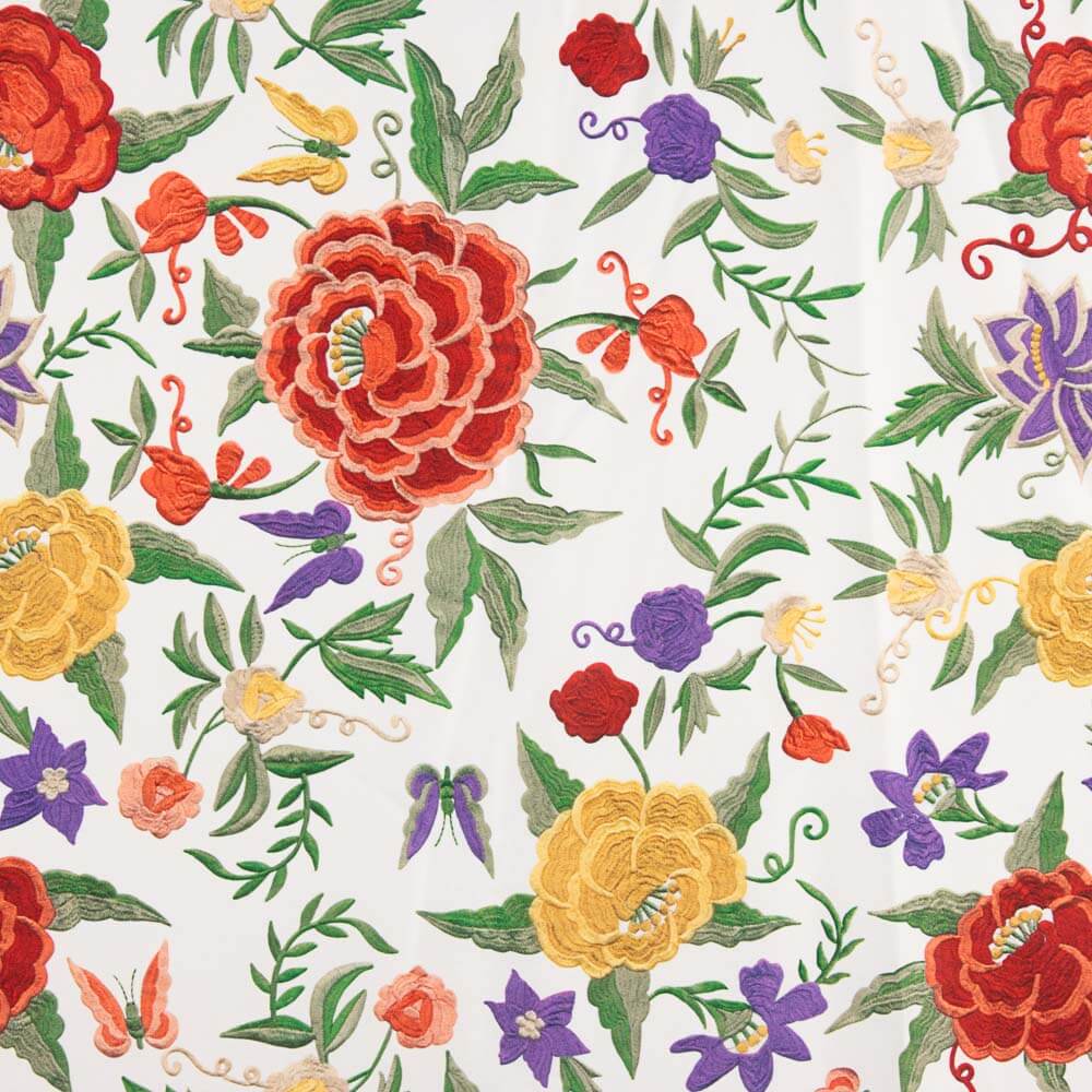 Fama Strecht Bordado Manila Branco - Ribes y Casals