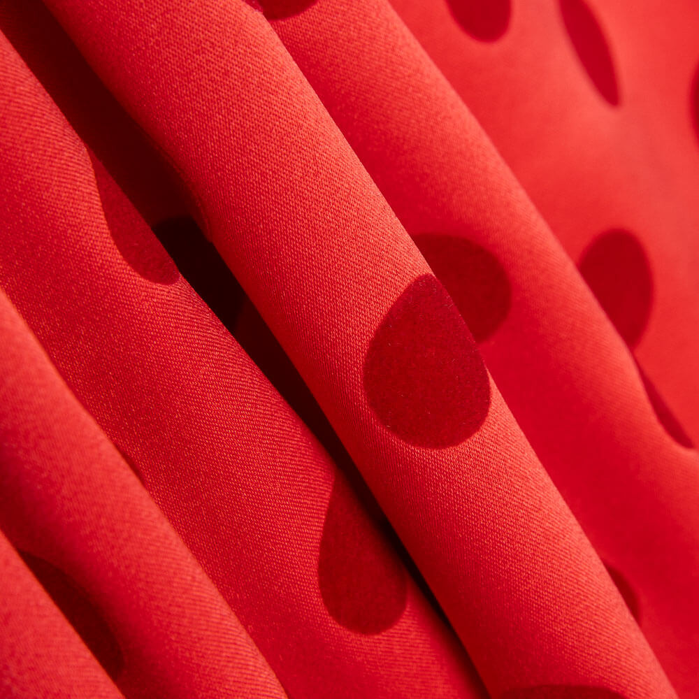 Fama Vermelho Bolinhas Flocked Vermelho 20mm - Ribes y Casals