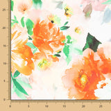 Tecido Fama Stretch Flor Primavera Cinzento - Ribes y Casals