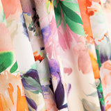 Tecido Fama Stretch Flor Primavera Cinzento - Ribes y Casals